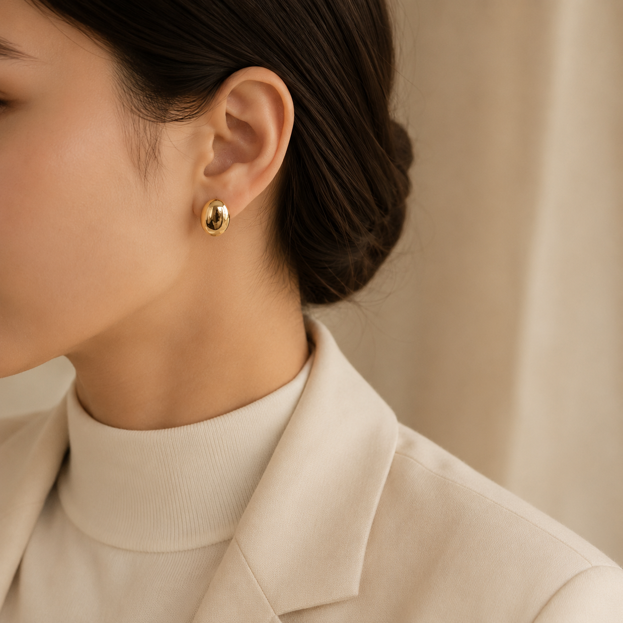 Luna Gold Stud Earrings