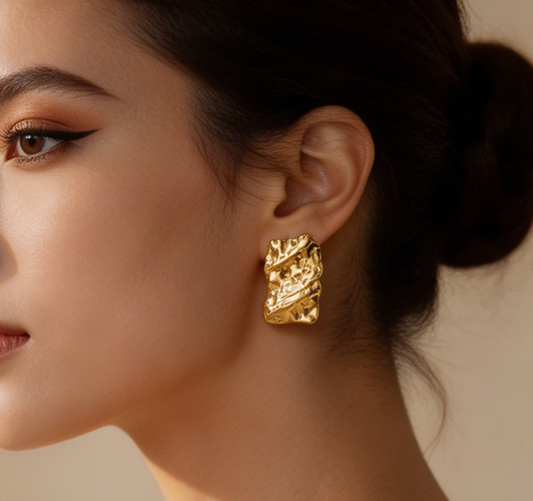 Sculpted Gold Studs