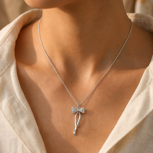 Crystal Butterfly Bow Pendant