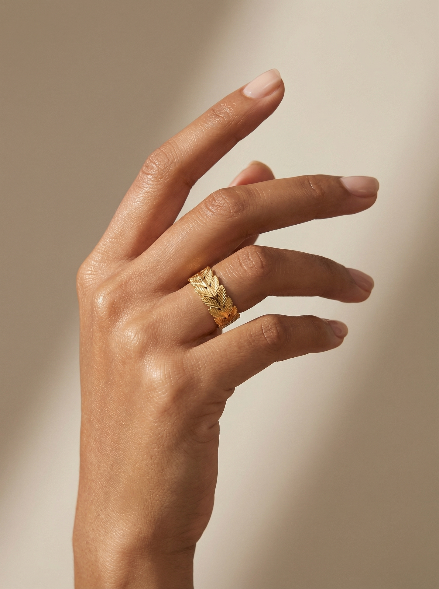 Golden fern ring