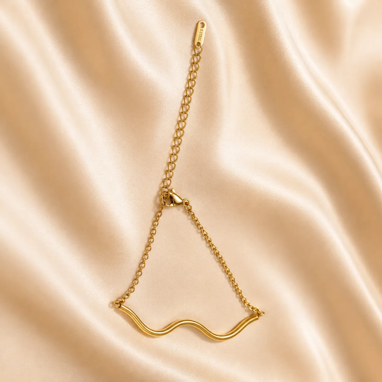 Golden Whisper Wave Bracelet