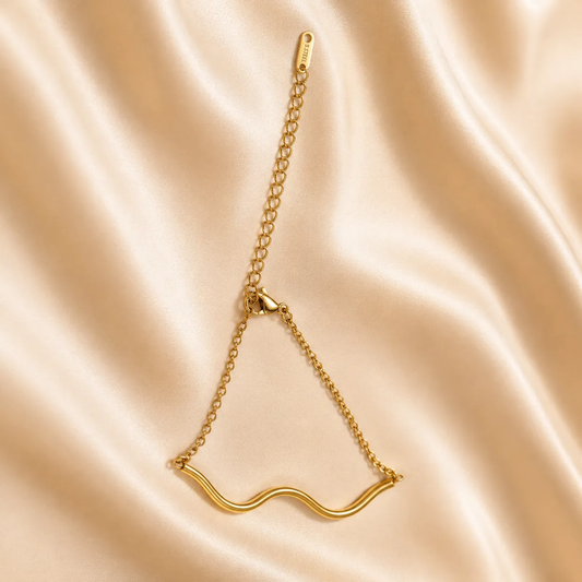 Golden Whisper Wave Bracelet