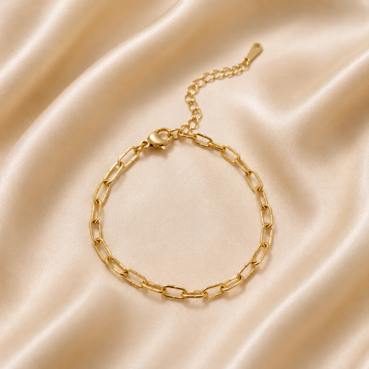 Gold Plated Paperclip Chain Bracelet