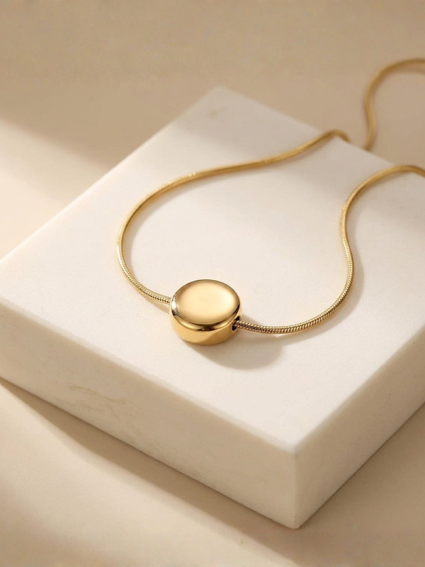 Gold Plated Disc Pendant