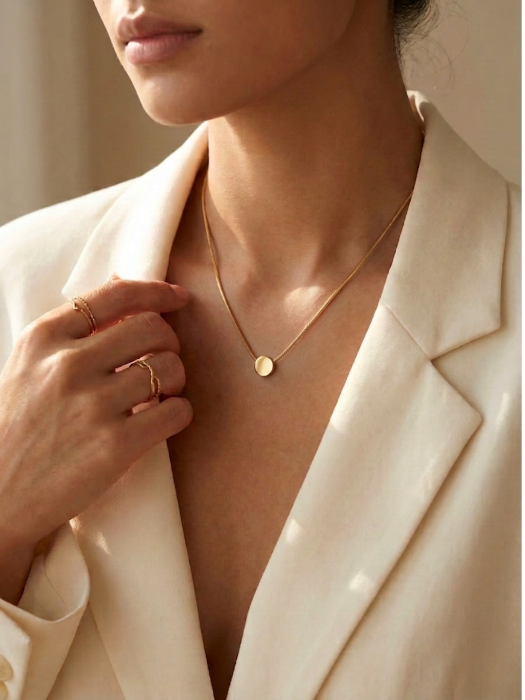 Gold Plated Disc Pendant