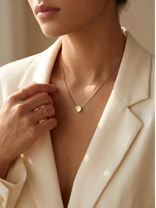 Gold Plated Disc Pendant