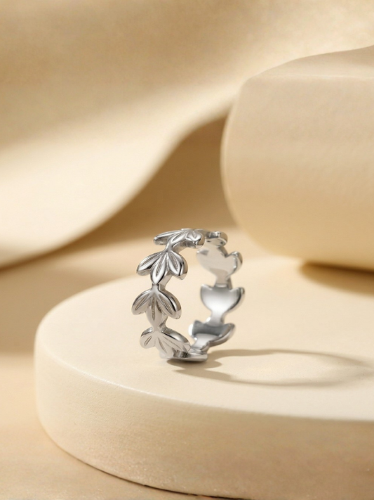 Silver Plated Leaf Band