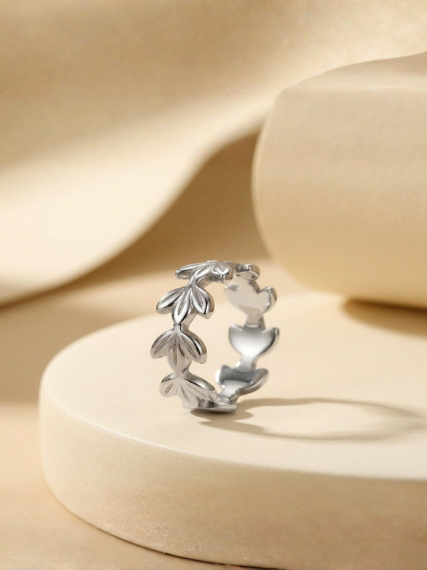 Silver Plated Leaf Band