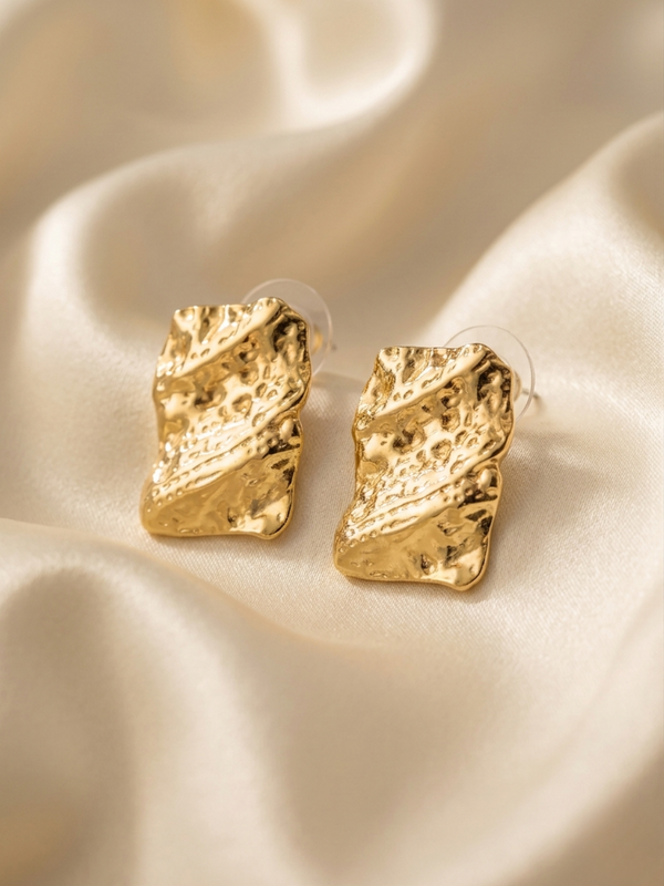 Sculpted Gold Studs