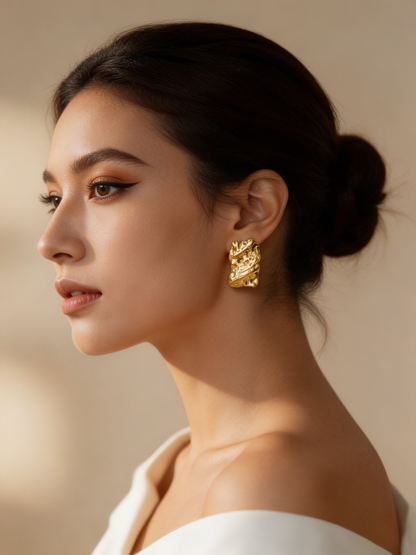 Sculpted Gold Studs