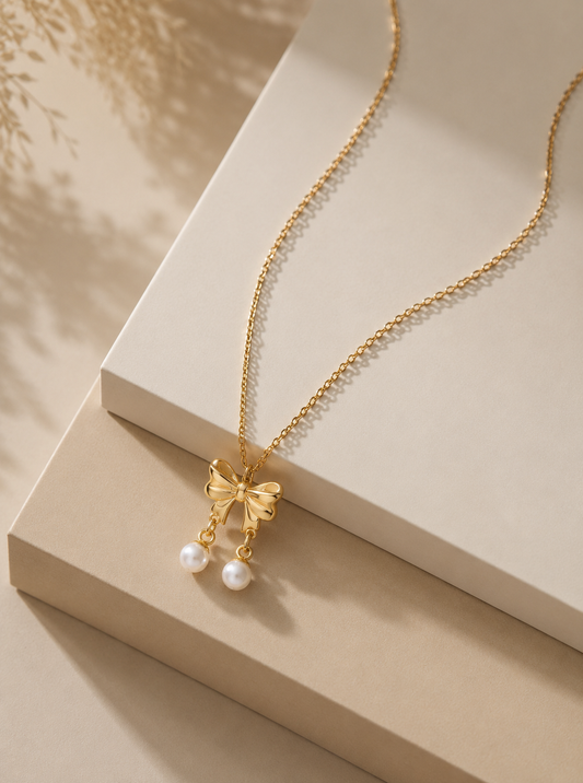 Pearl Bow Necklace