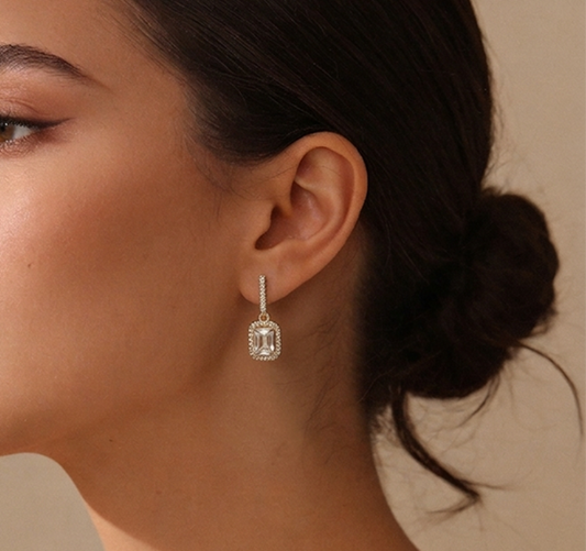 Gold Plated Crystal Drop Earrings