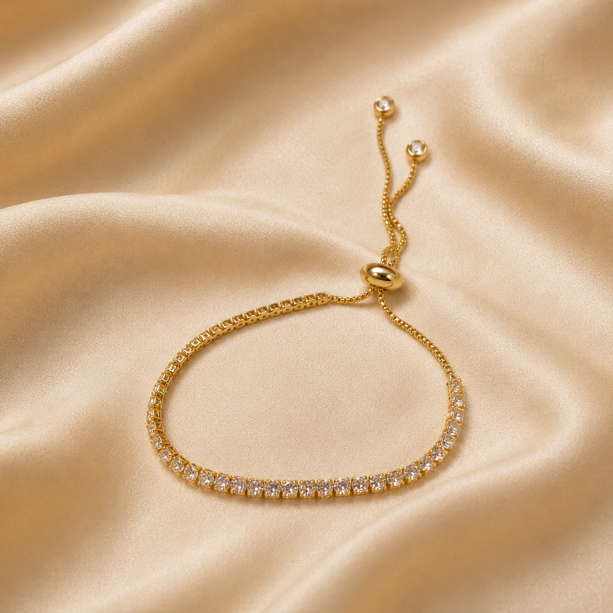 Golden Spark Tennis Bracelet