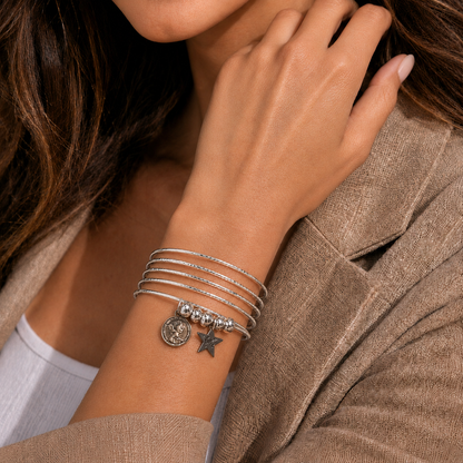 Star & Coin Charm Bangle Set