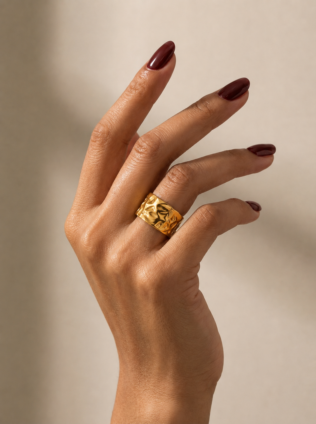 Gold Plated Aura Leaf Ring