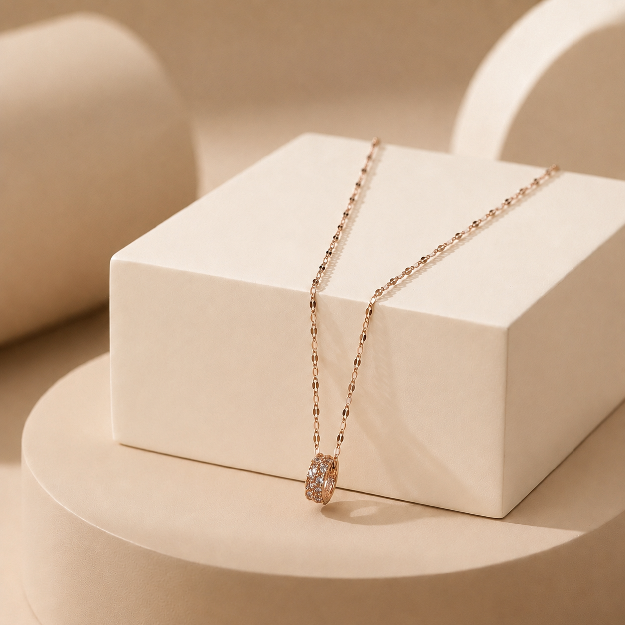 Crystal Bloom Rosegold Necklace