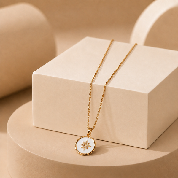 Snowflake Snow White Pendant