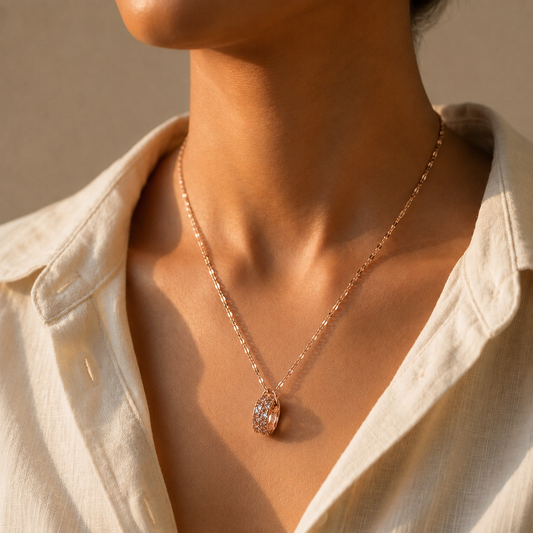 Crystal Bloom Rosegold Necklace