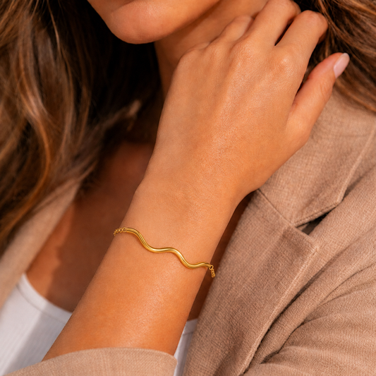 Golden Whisper Wave Bracelet