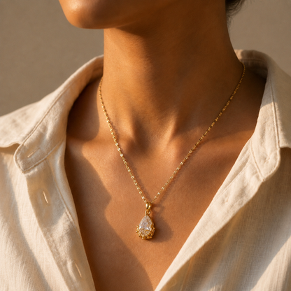 Crystal Teardrop Necklace