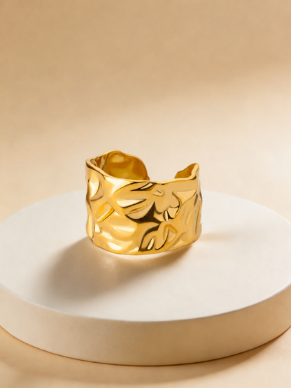 Gold Plated Aura Leaf Ring