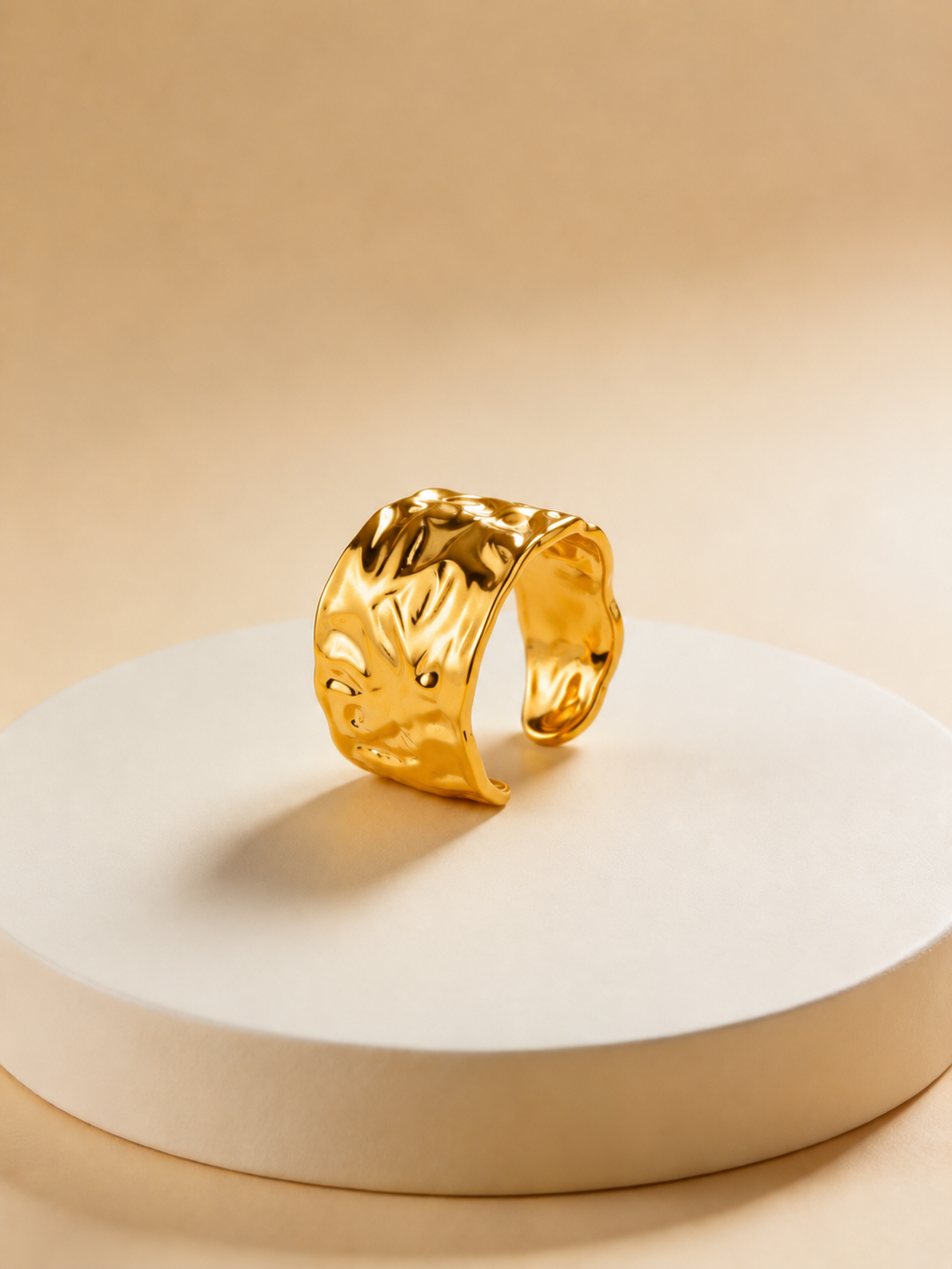 Gold Plated Aura Leaf Ring