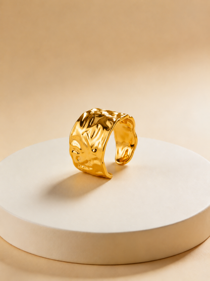 Gold Plated Aura Leaf Ring