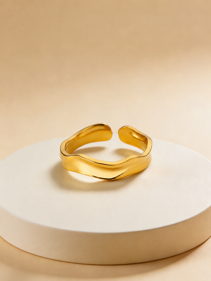 Gold Plated Wave Ring