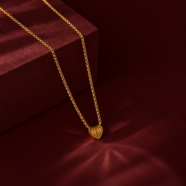 11:11 Heart Pendant Necklace