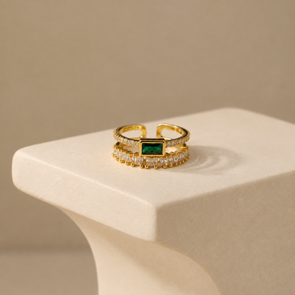 Emerald Twist Ring