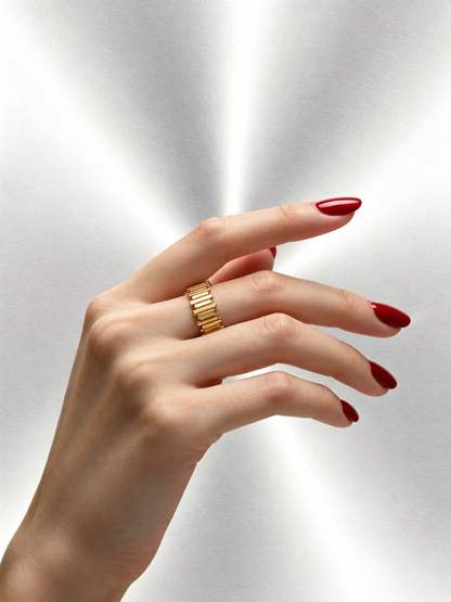 Ribbed Open Ring