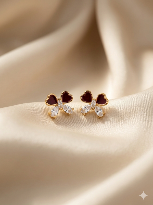 Chic Butterfly Heart Studs