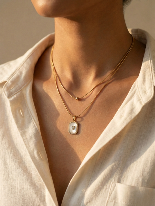 Gold plated crystal heart pendant