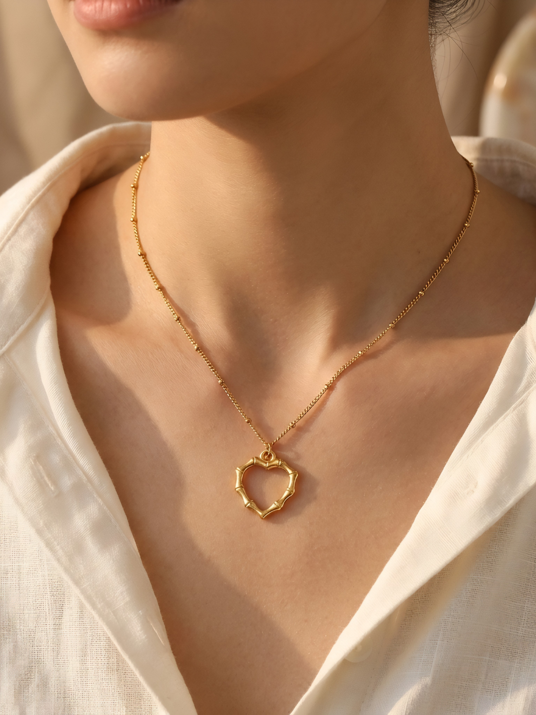 Bamboo Heart Necklace