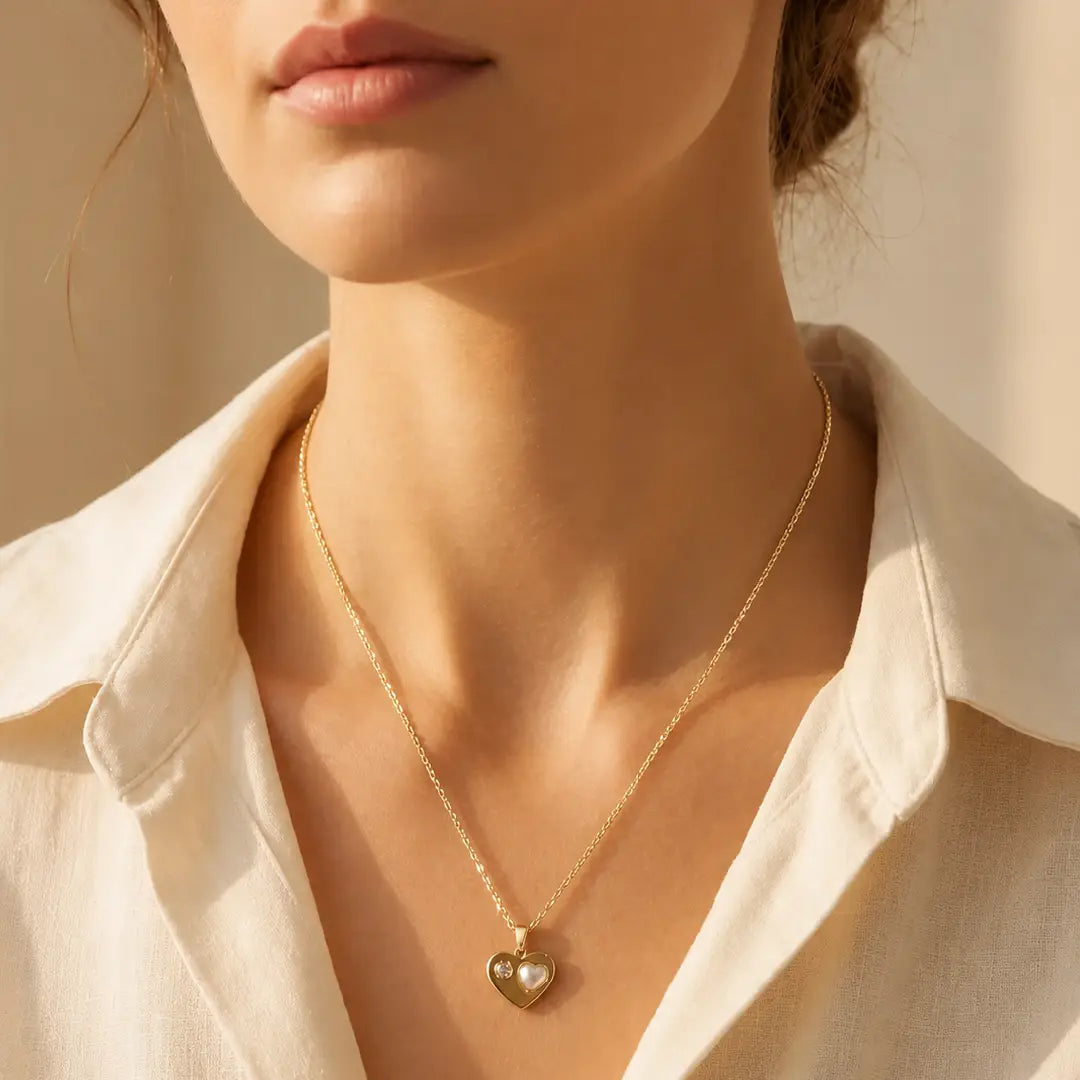Luna heart Pearl pendant