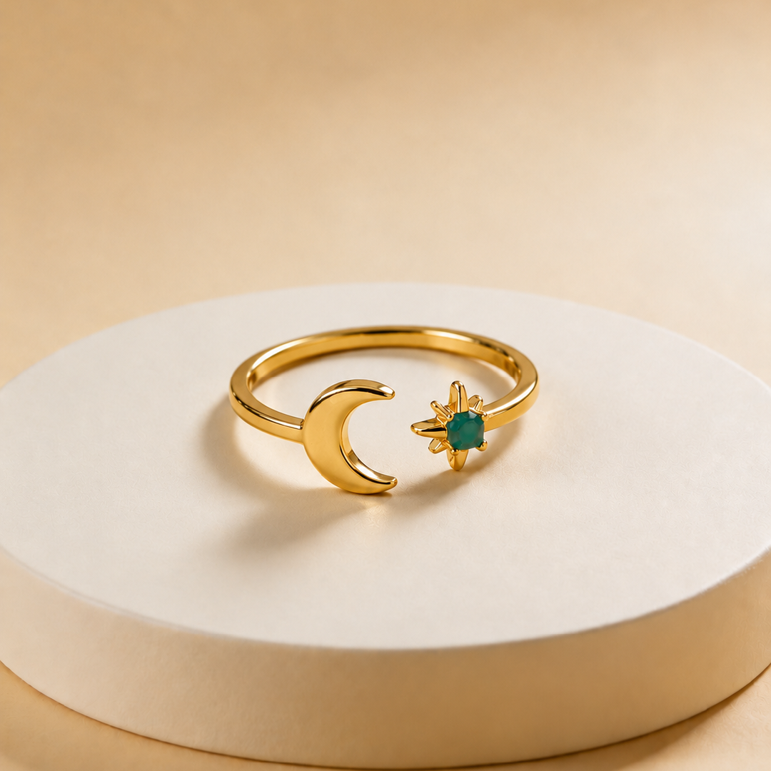 Moon & Star Ring