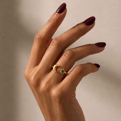 Moon & Star Ring