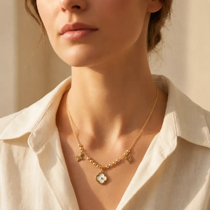 Golden Blossom Charm Necklace
