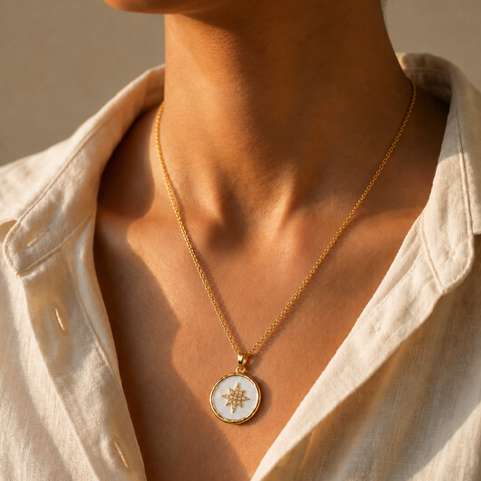 Snowflake Snow White Pendant