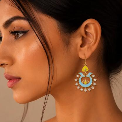 Gold Plated Lemon Bloom Pearl Earrings