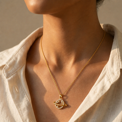 Celeste Saturn Necklace