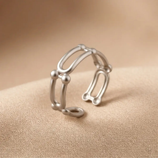Silver Plated Link Ring