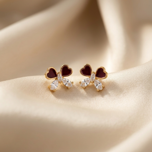 Chic Butterfly Heart Studs