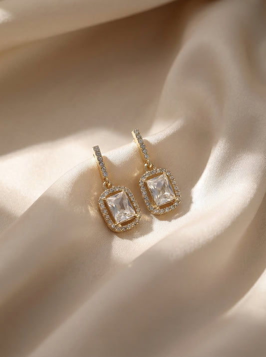 Gold Plated Crystal Drop Earrings