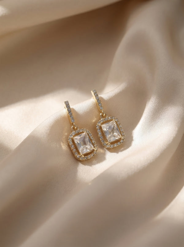 Gold Plated Crystal Drop Earrings