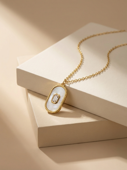 Gold plated crystal frame pendant