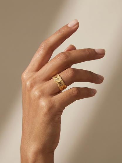 Golden fern ring