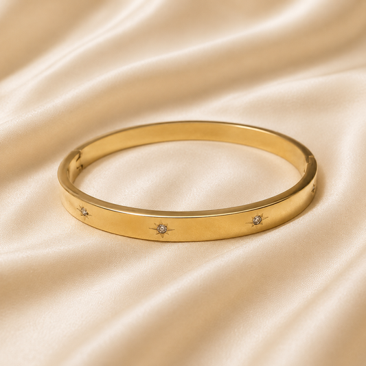 Gold Plated Daisy Bangle