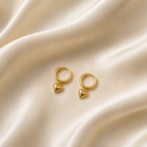Tiny Heart Hoops Earrings