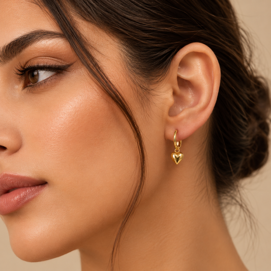 Tiny Heart Hoops Earrings